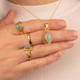 Namaste Amazonit Ring Golden - Spirit of Liebs