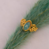 Namaste Amazonit Ring Golden - Spirit of Liebs