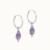 RIO Drops Amethyst Small Hoops Silber