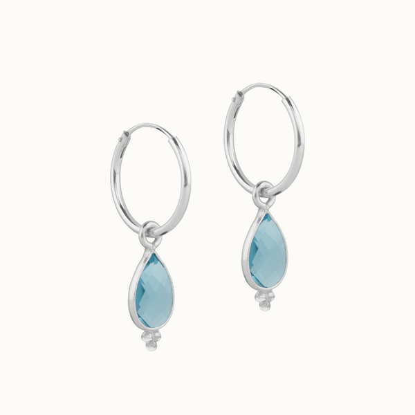 RIO Drops Topas Small Hoops Silber