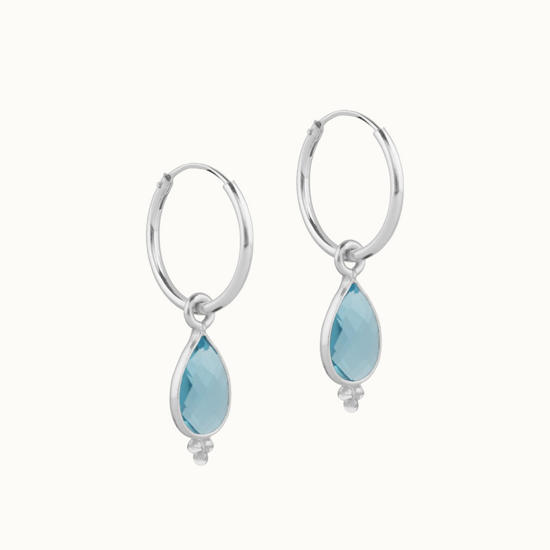 RIO Drops Topas Small Hoops Silber