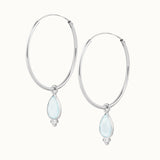 RIO Drops Aquamarin Big Hoops Silber