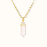 Soul Kristallspitze Rosenquarz Charm Golden