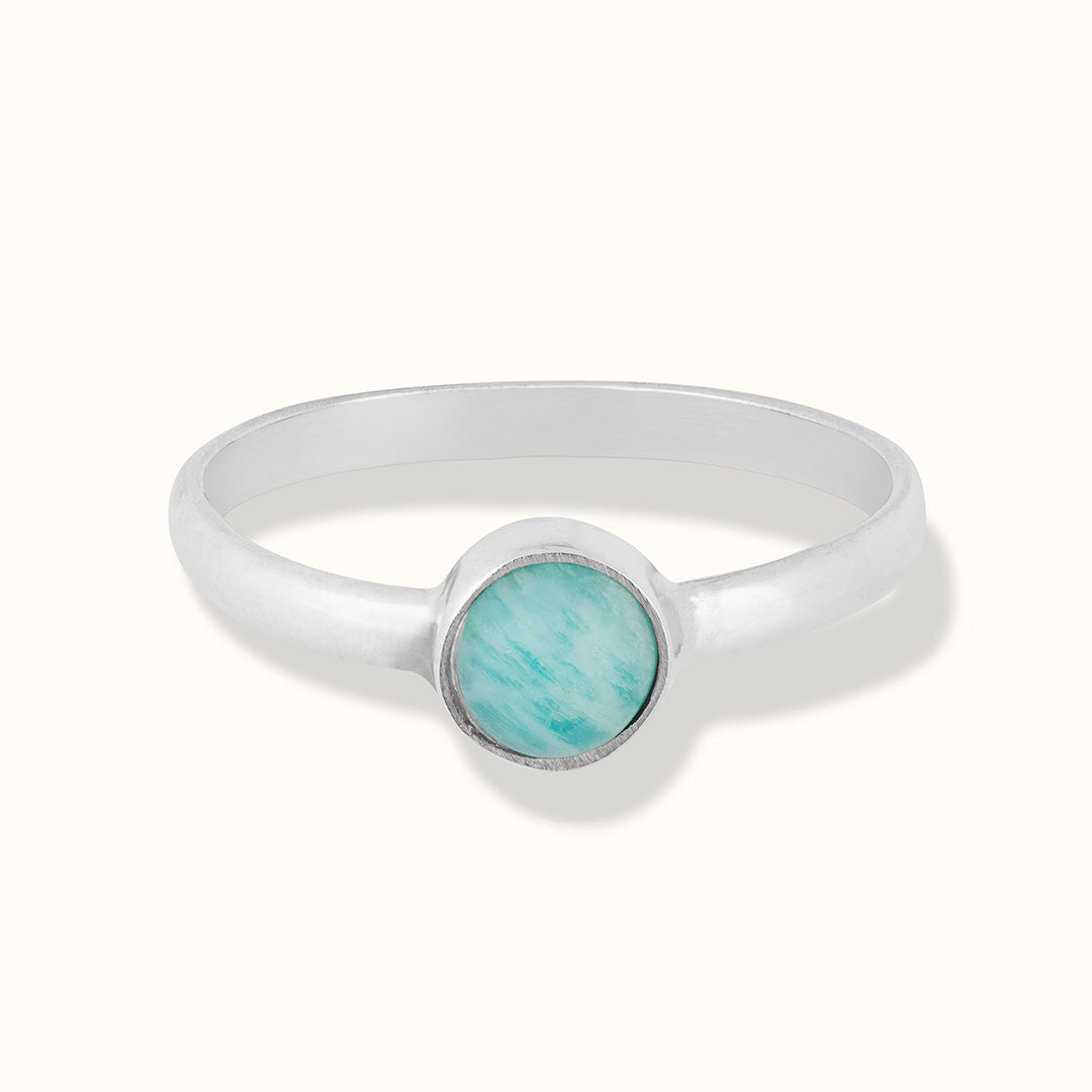 Una Amazonit Ring Silber