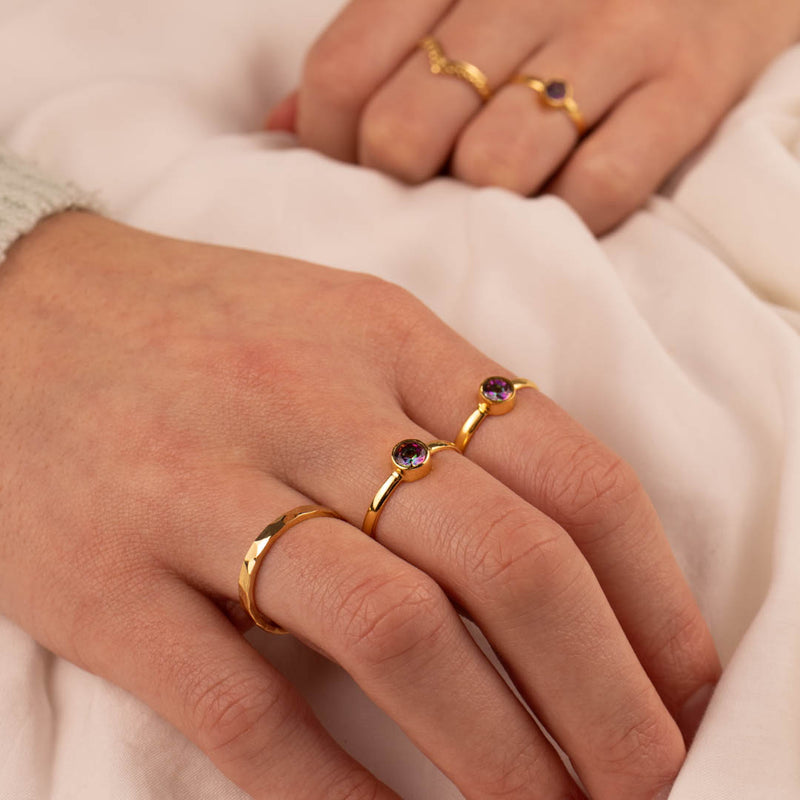 Una Aura-Quarz Ring Golden