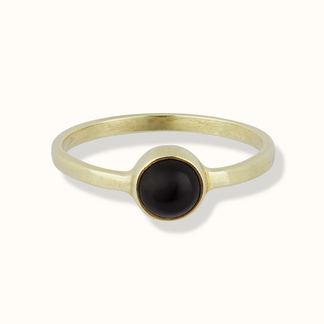 Una Onyx Ring Golden