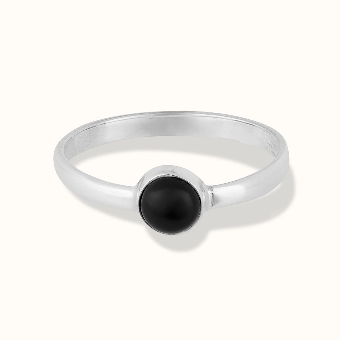 Una Onyx Ring Silber