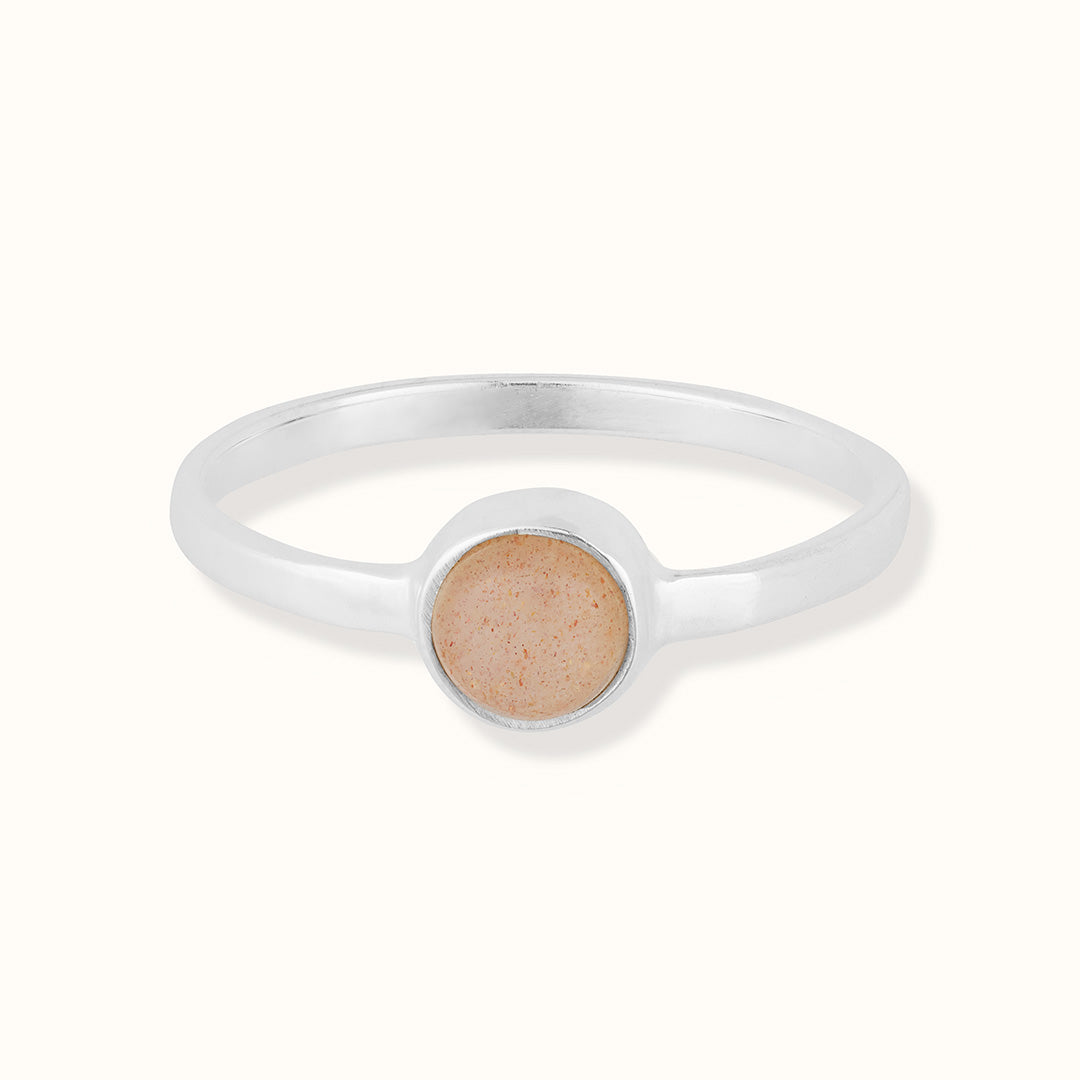 Una Peach-Mondstein Ring Silber