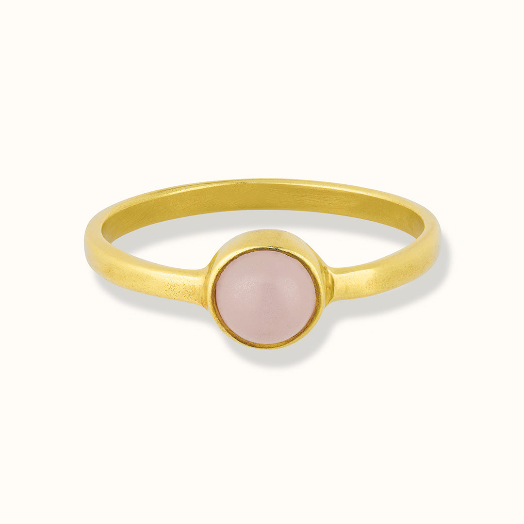 Una Rosenquarz Ring Golden