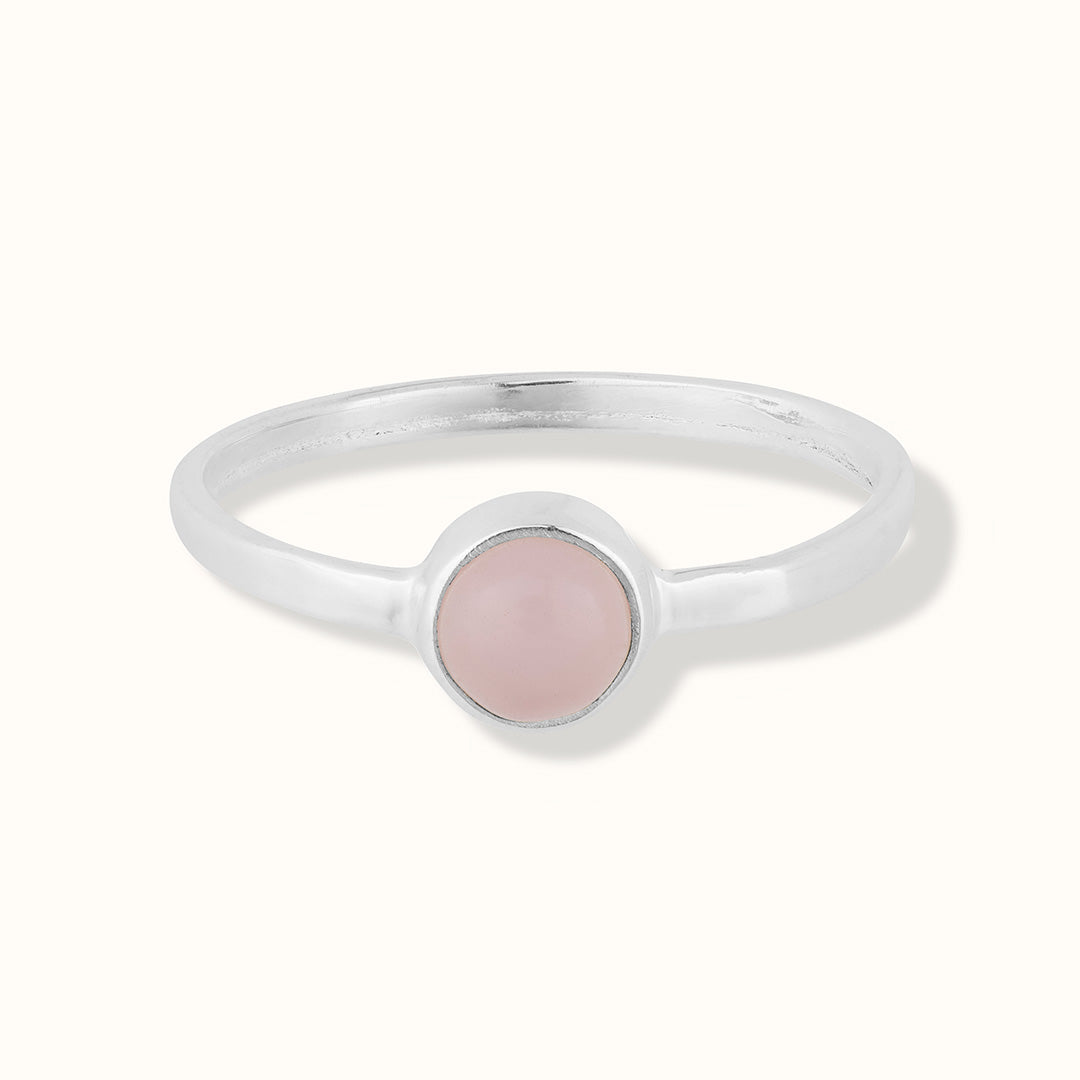 Una Rosenquarz Ring Silber