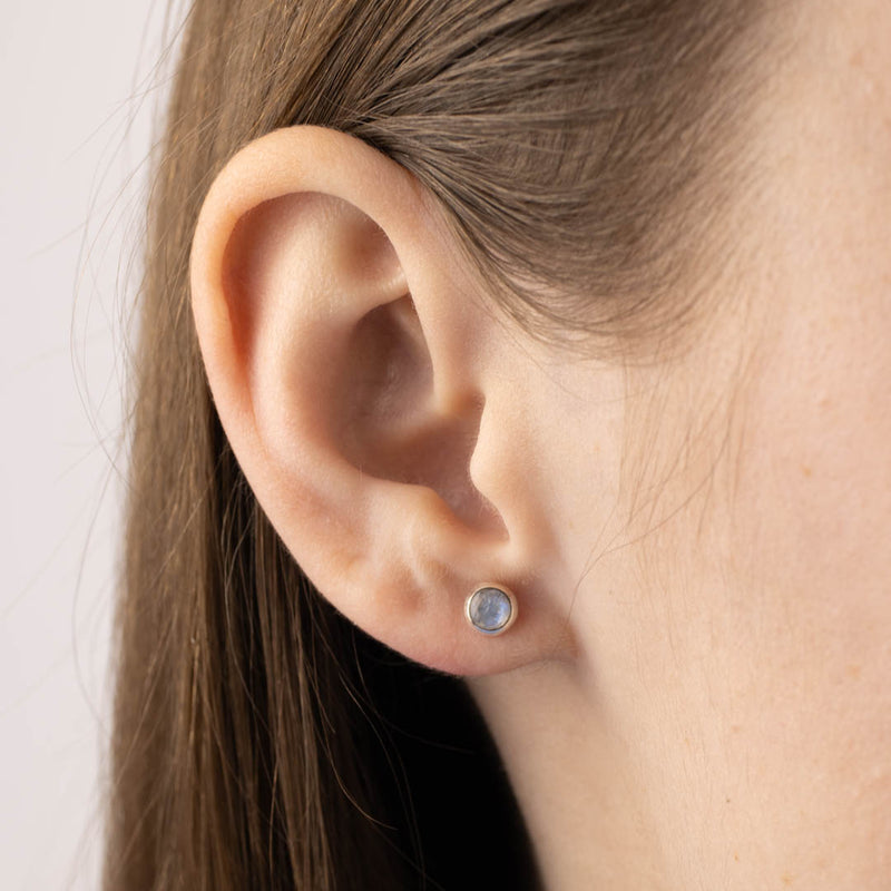 Ohrstecker 925 Sterling Silber mit Mondstein oval 8mm main image 1