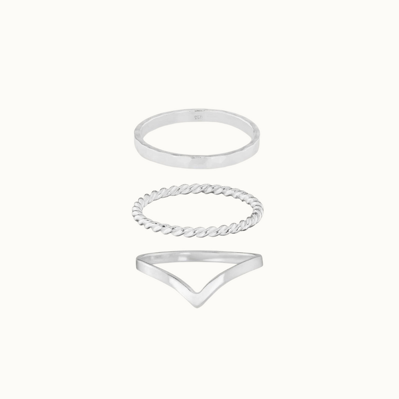 Everyday Stacking Silber Set
