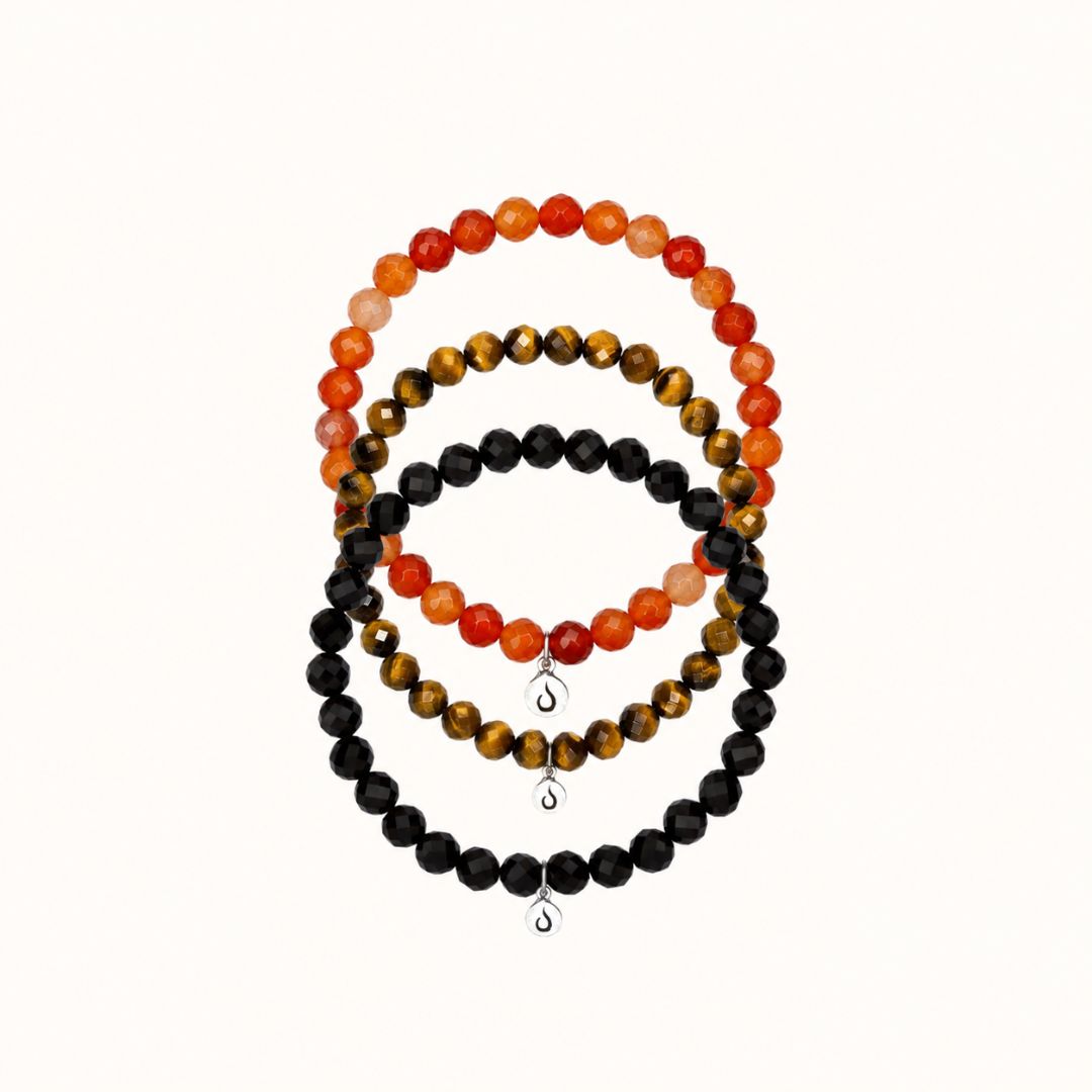 ENERGIZE Set Karneol, Tigerauge, Onyx