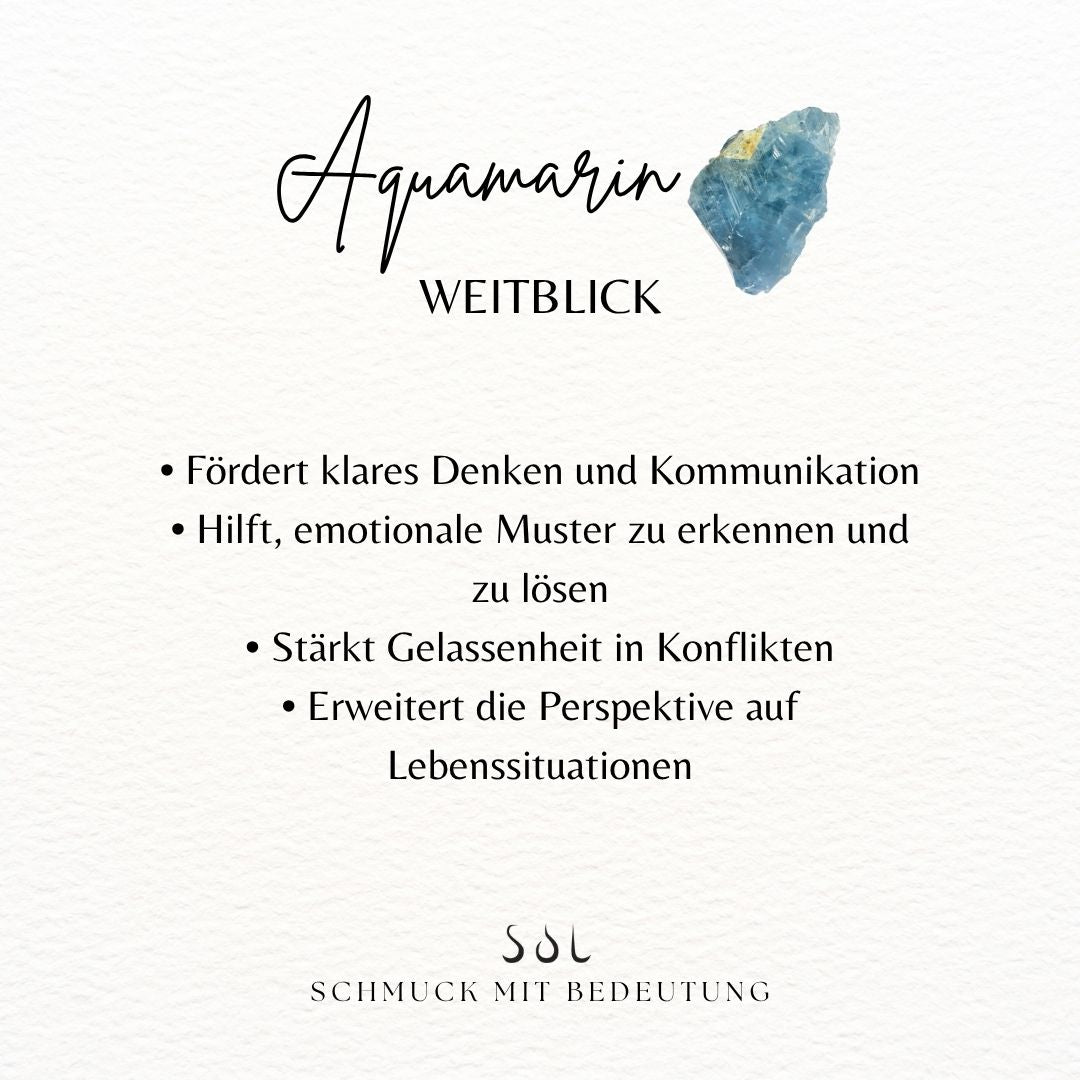 "I embrace serenity" Aquamarin Armband Silber
