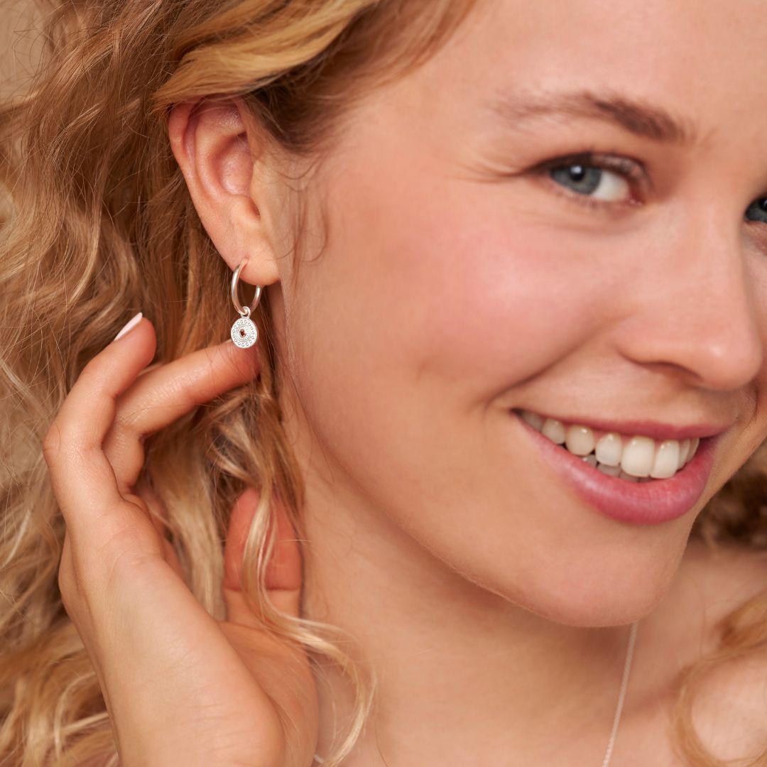 Athena Granat Hoops Silber