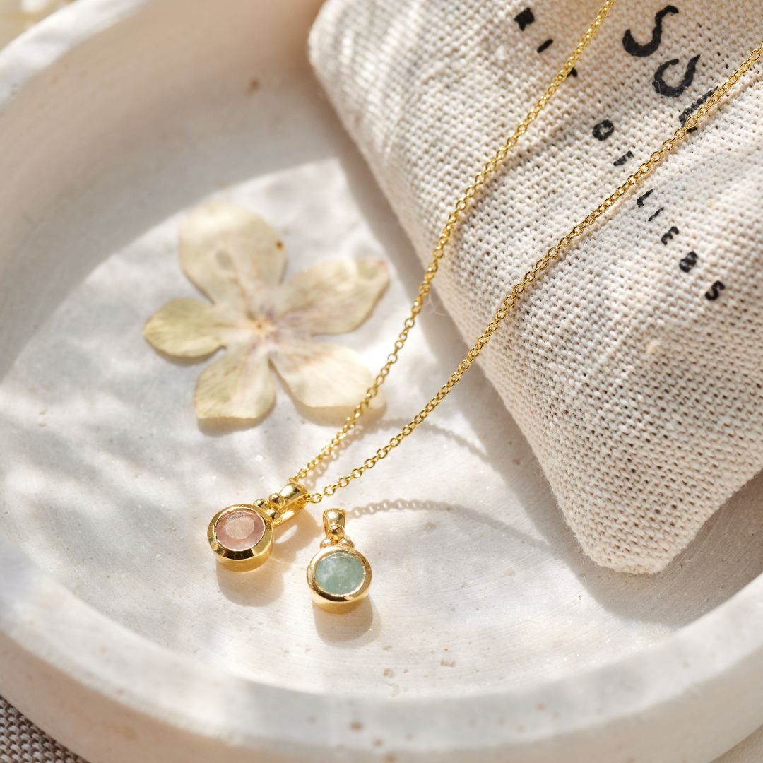 Ava Aquamarin Charm Golden
