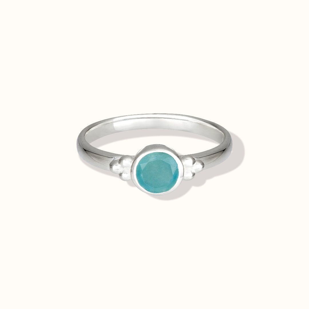 Ava Aquamarin Ring Silber