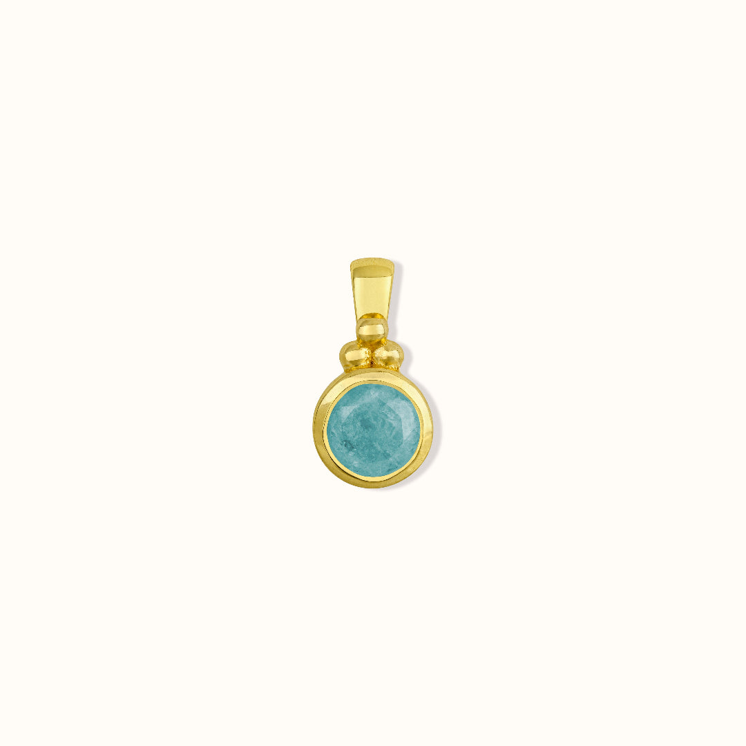 Ava Aquamarin Charm Golden