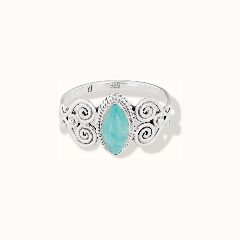 Namaste Amazonit Ring Silber