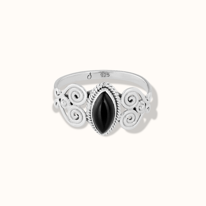 Namaste Onyx Ring Silber