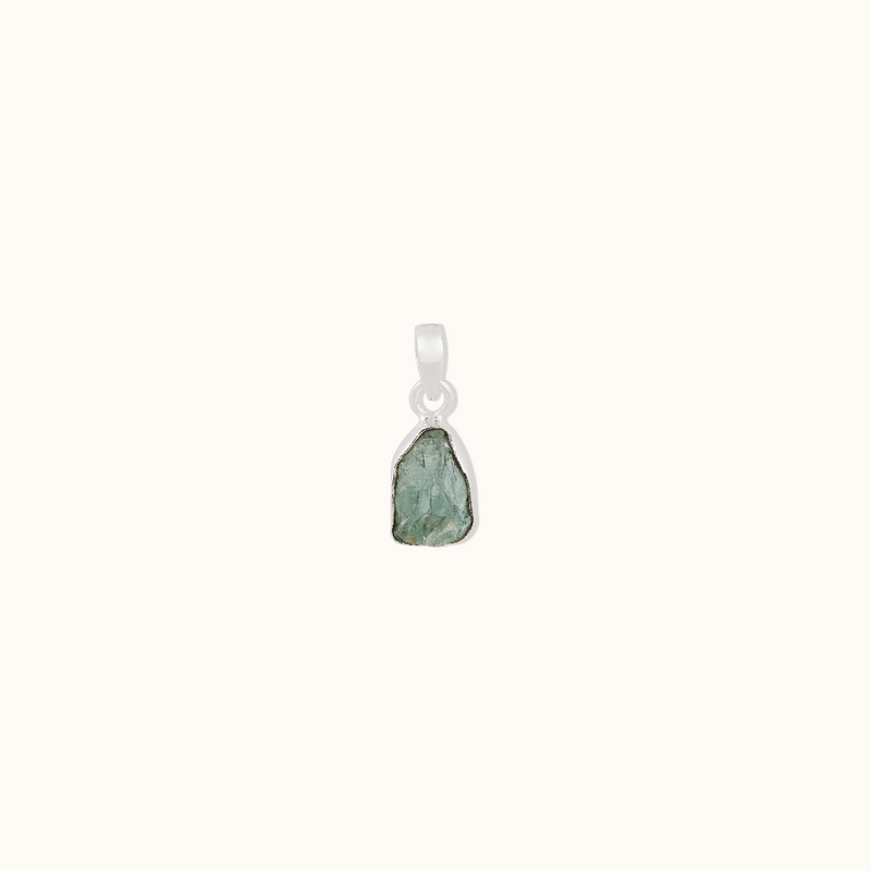 Gaia Aquamarin Charm Silber