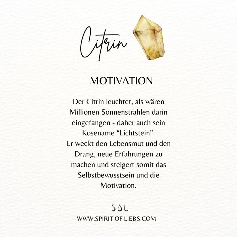 SOL Drops Citrin Charm Silber