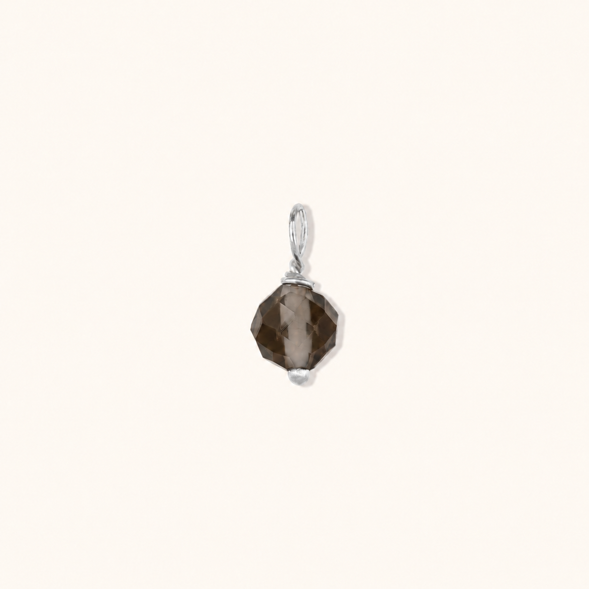 Cosmic Dot Rauchquarz Charm Silber