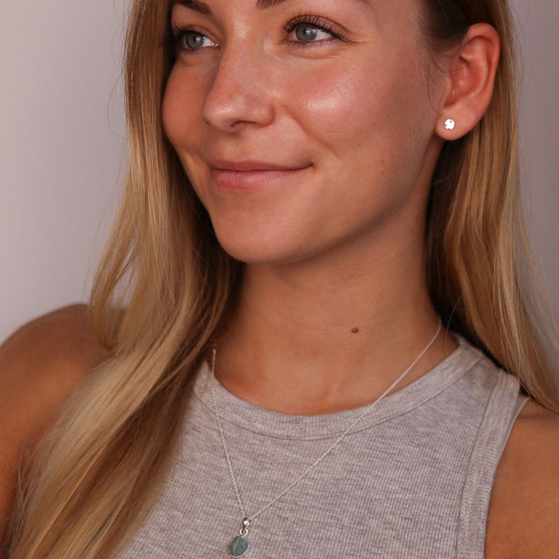 Gaia Aquamarin Charm Silber