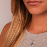 Gaia Aquamarin Charm Silber