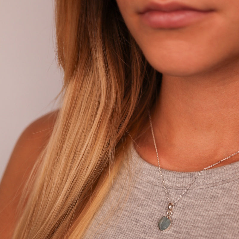 Gaia Aquamarin Charm Silber