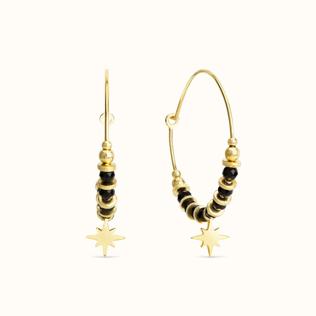 "I feel protected" Onyx Hoops Golden