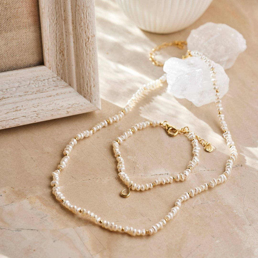 "I feel alive" Perlen Armband Golden