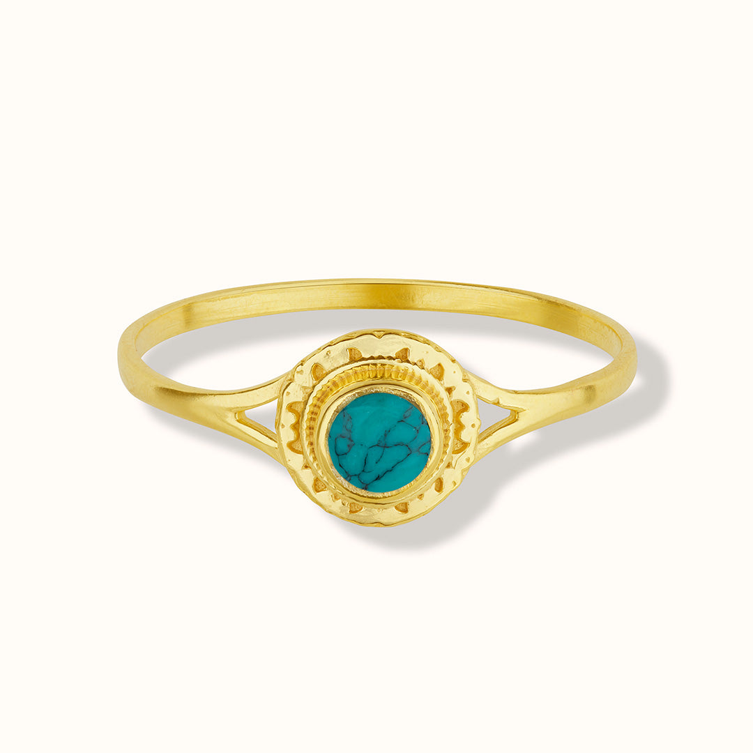 Inka Türkenit Ring Golden