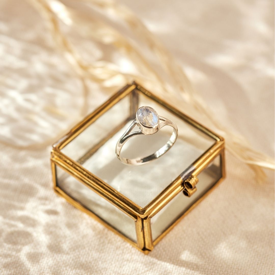 Kaleo Mondstein Ring Silber