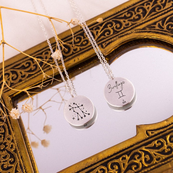 Zwillinge Münzen Charm Silber