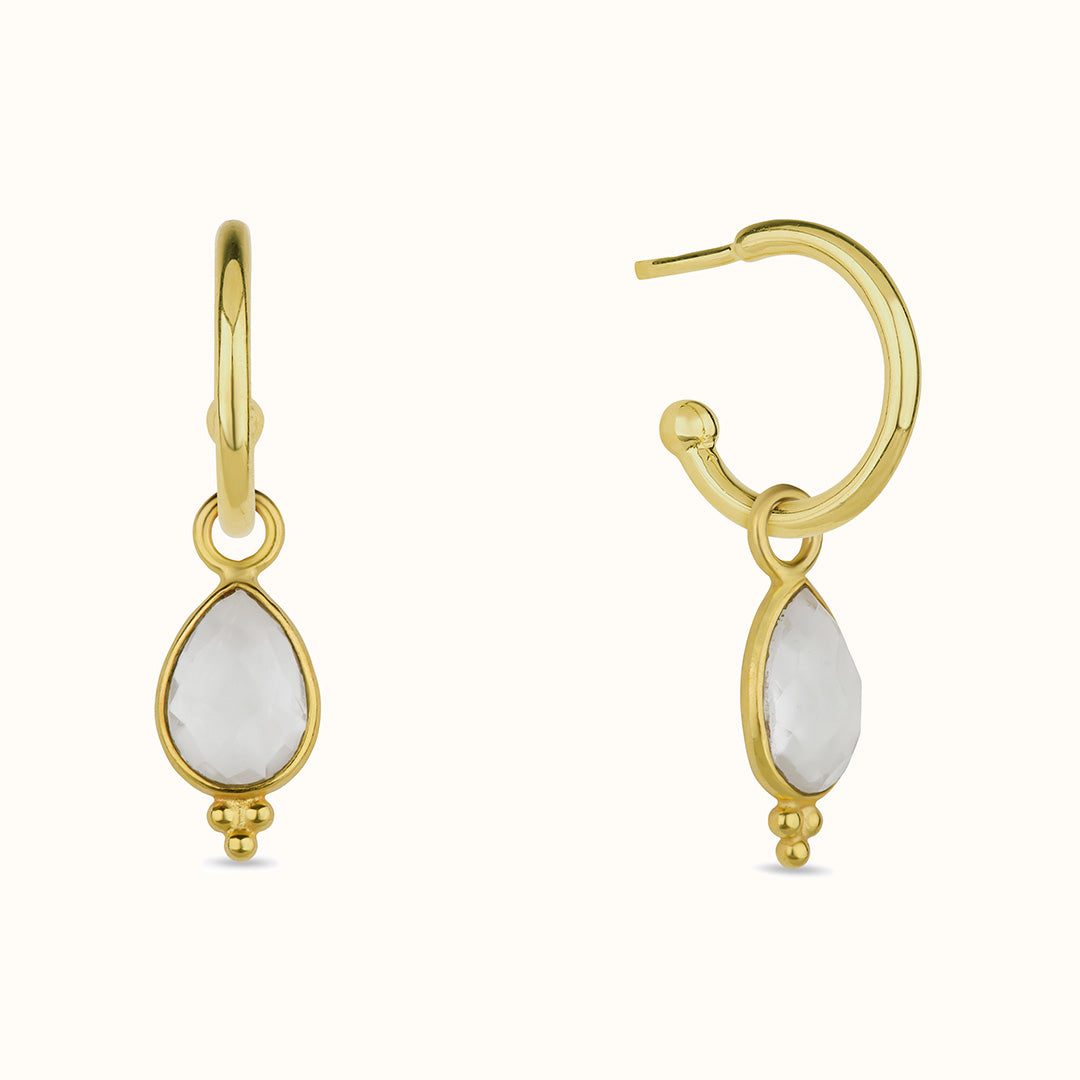 Luna Bergkristall Hoops Golden