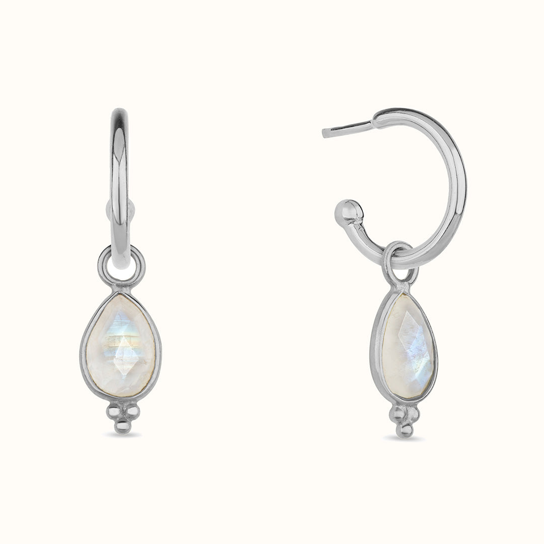 Luna Mondstein Hoops Silber