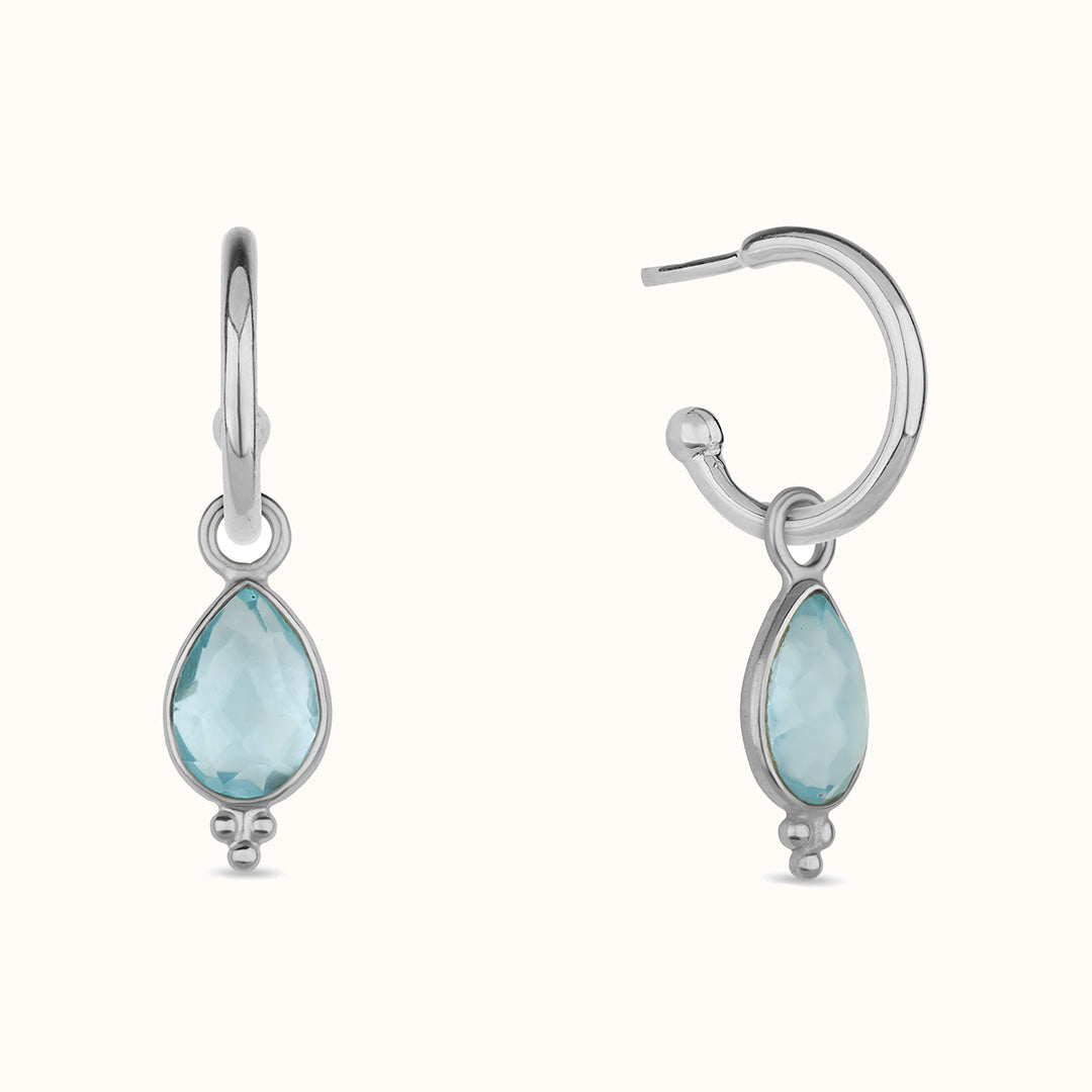 Luna Topas Hoops Silber