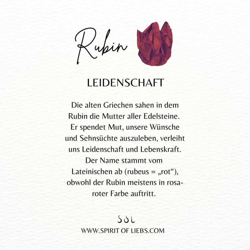 SOL Drops Rubin Charm Silber