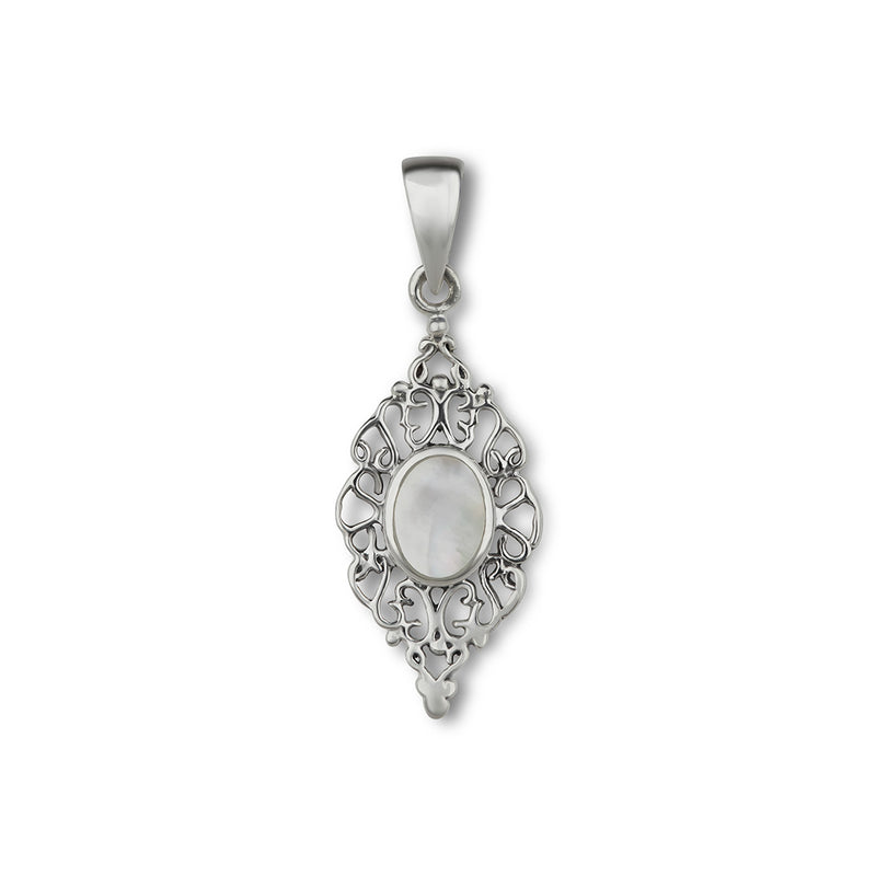 Sahara Weißes Perlmutt Charm Silber