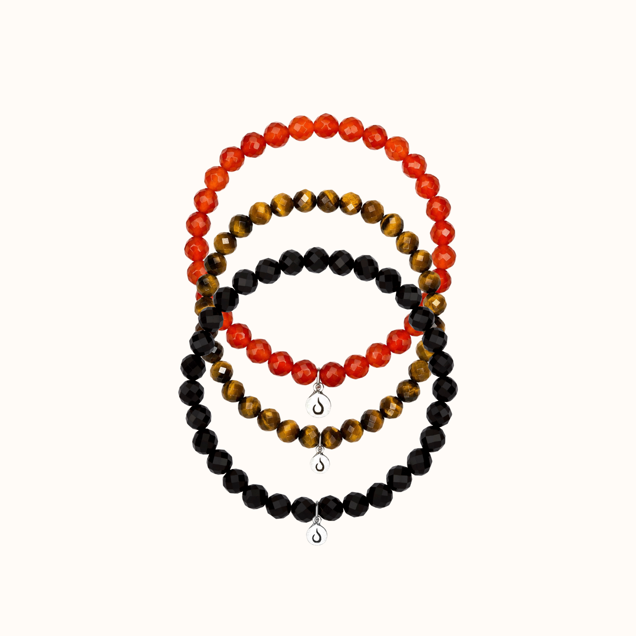 ENERGIZE Set Karneol, Tigerauge, Onyx