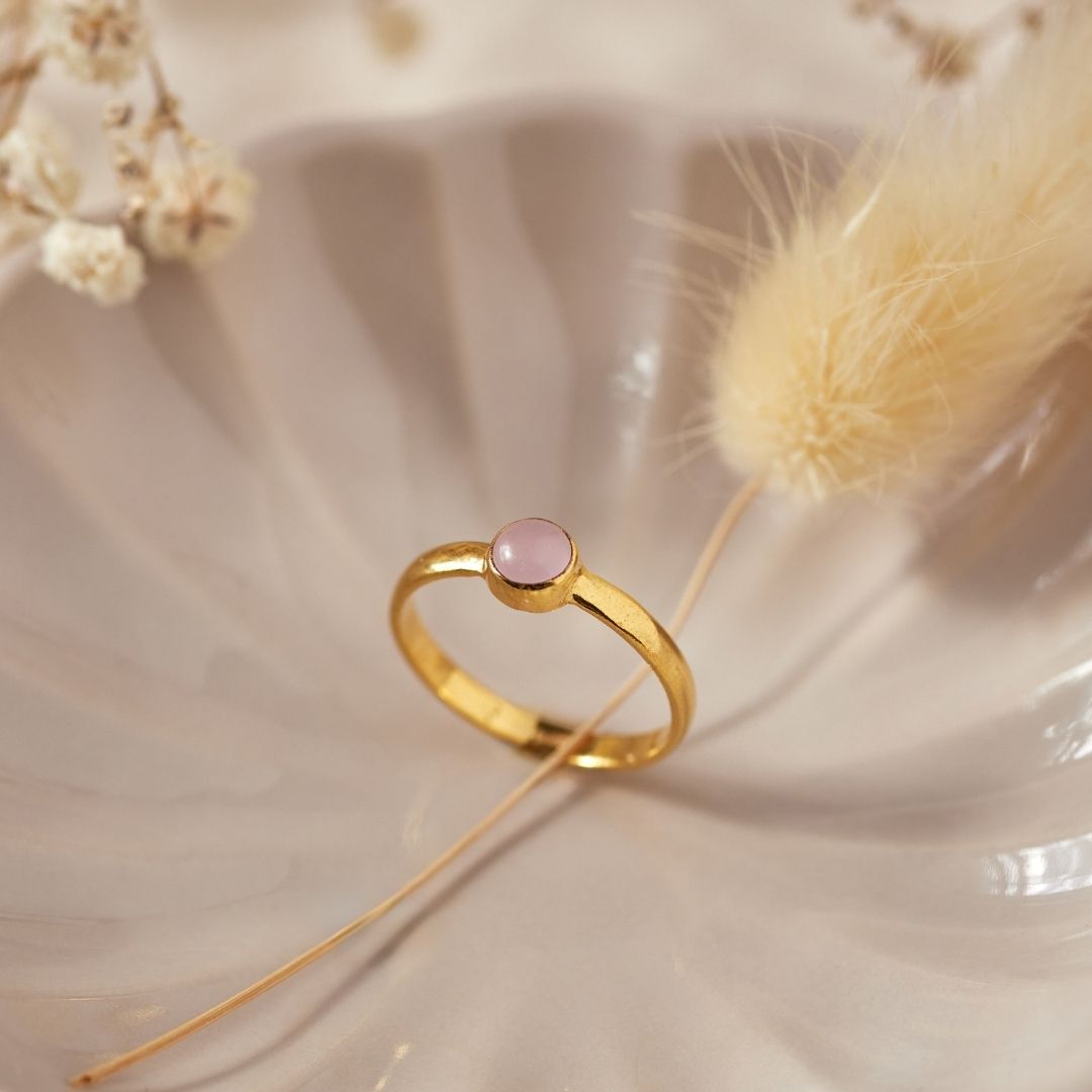 Una Rosenquarz Ring Golden