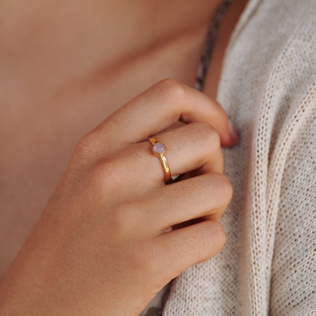 Una Rosenquarz Ring Golden