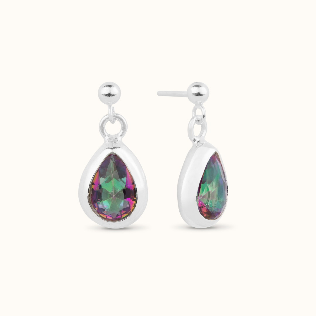 Agua Aura-Quarz Ohrringe Silber - Spirit of Liebs