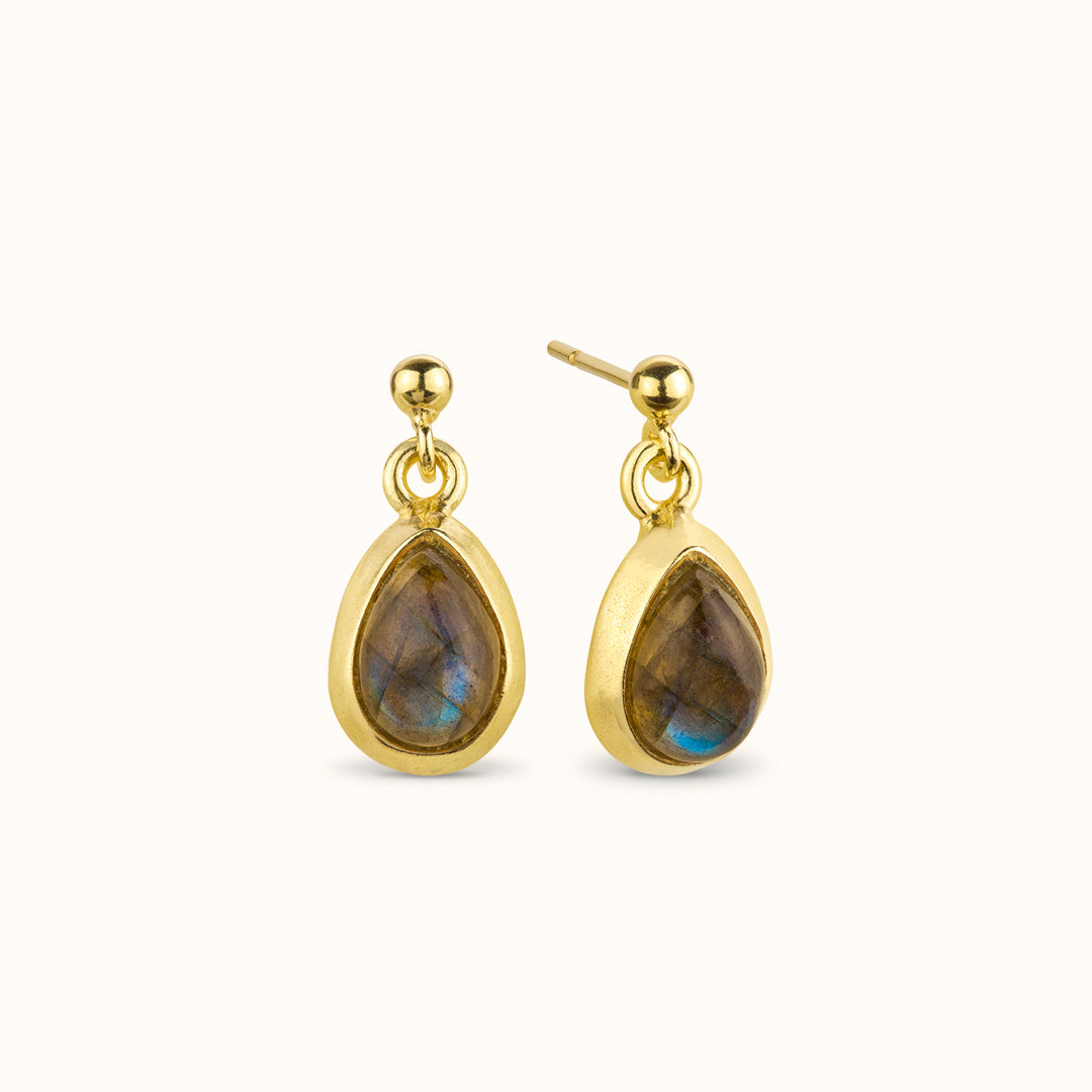 Agua Labradorit Ohrringe Golden