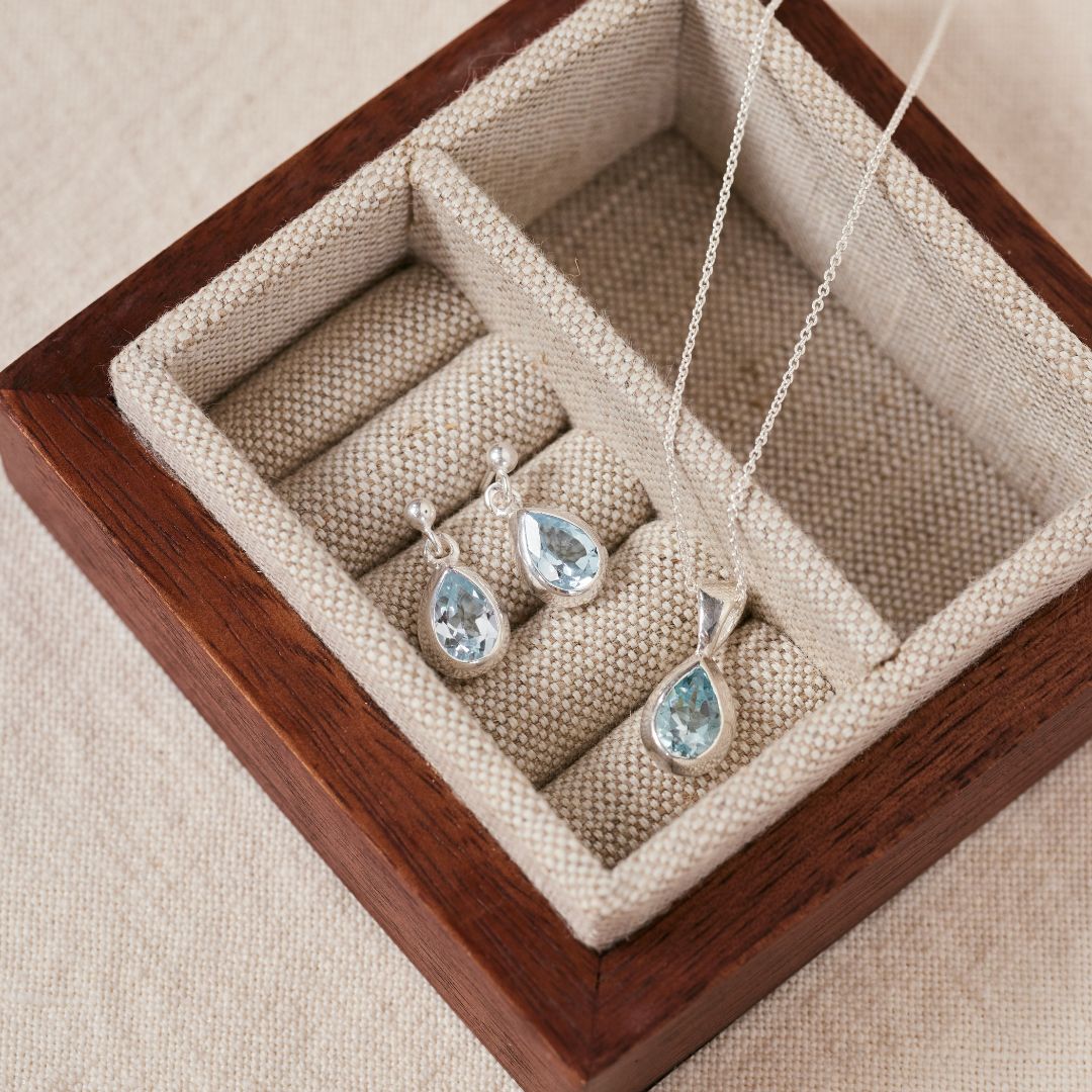 Agua Topas Silber Set
