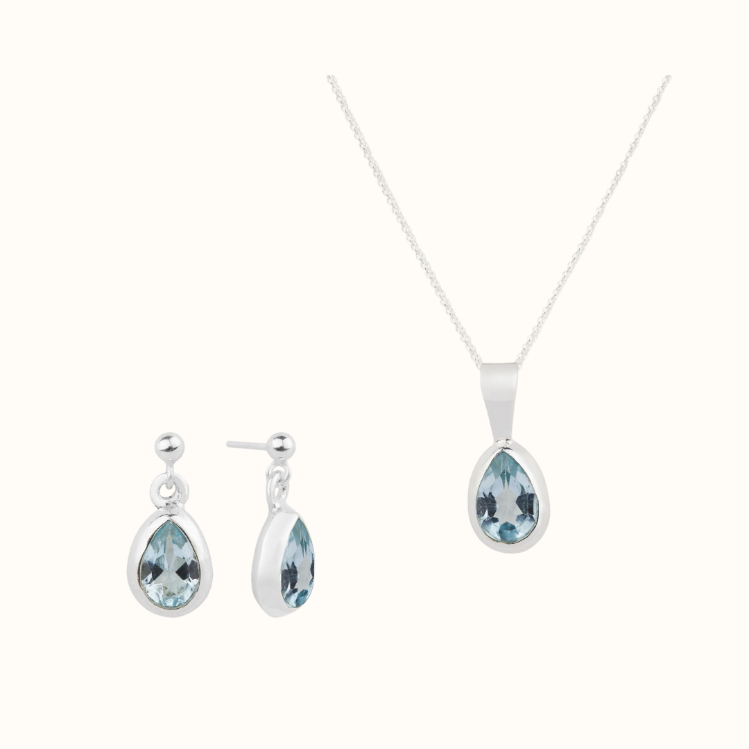 Agua Topas Silber Set