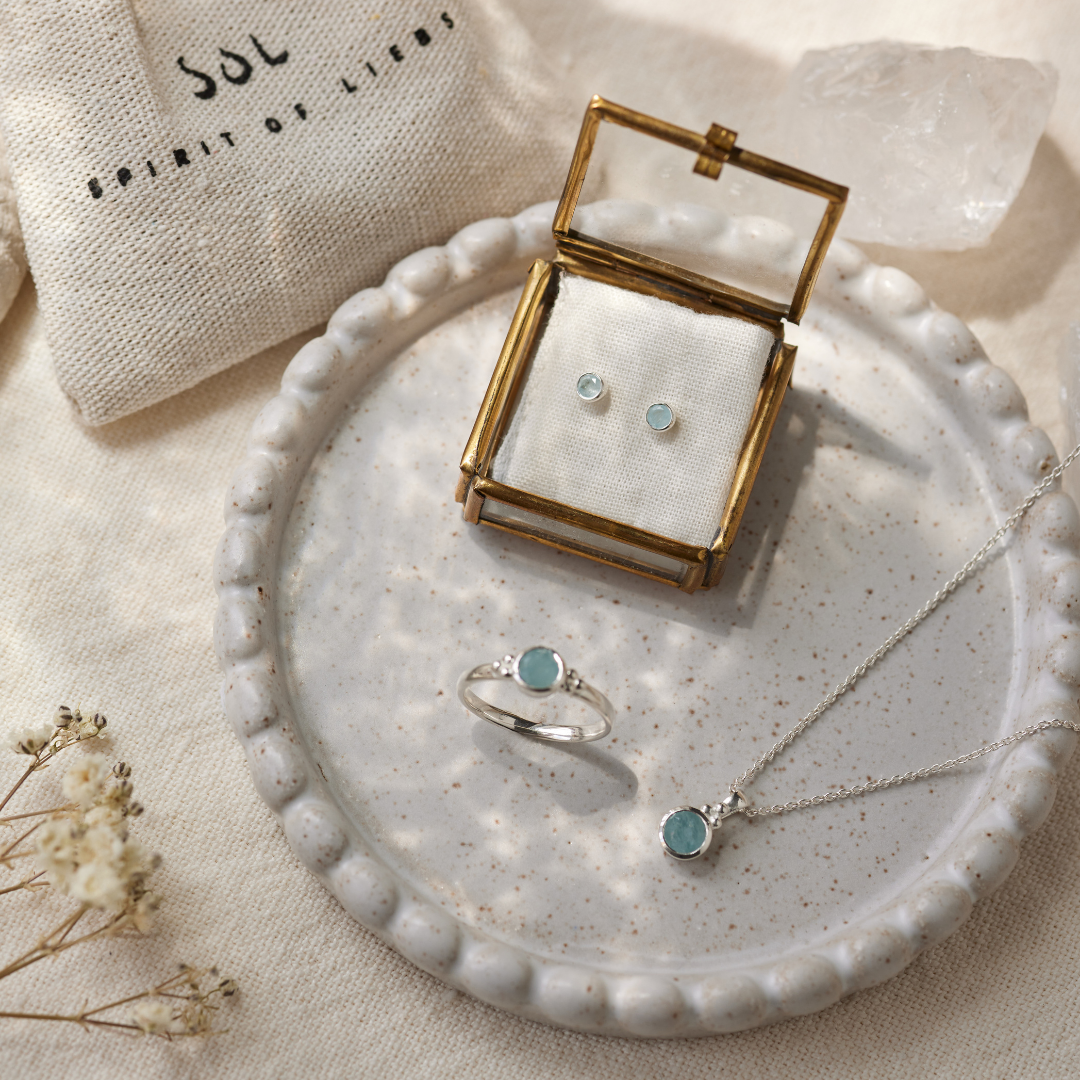 Ava Aquamarin Ring Silber