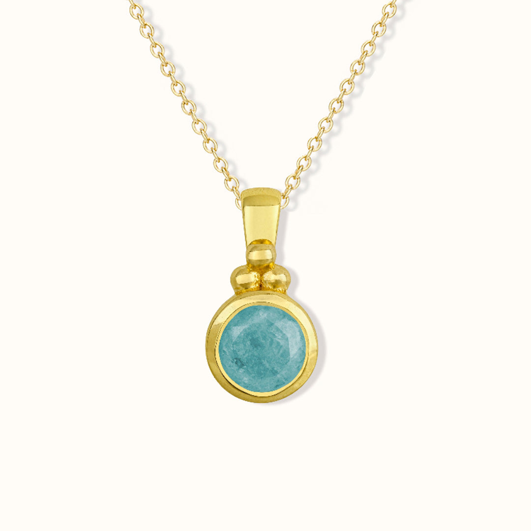 Ava Aquamarin Charm Golden