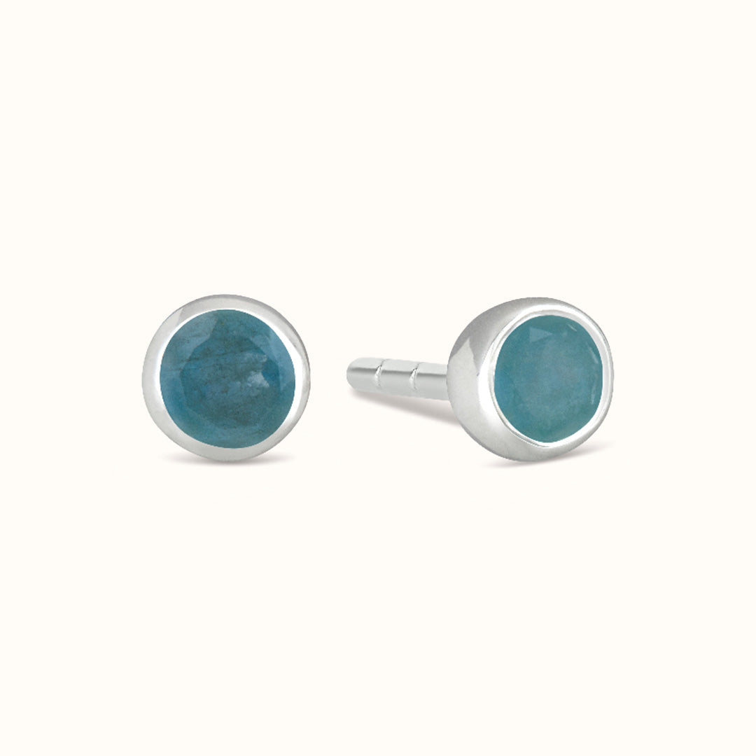 Ava Aquamarin Ohrstecker Silber